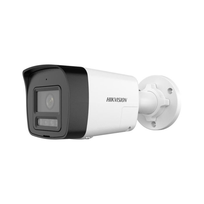 Cámara de vigilancia Hikvision 4MP con luz híbrida, lente de 2.8mm y conectividad a red, color blanco