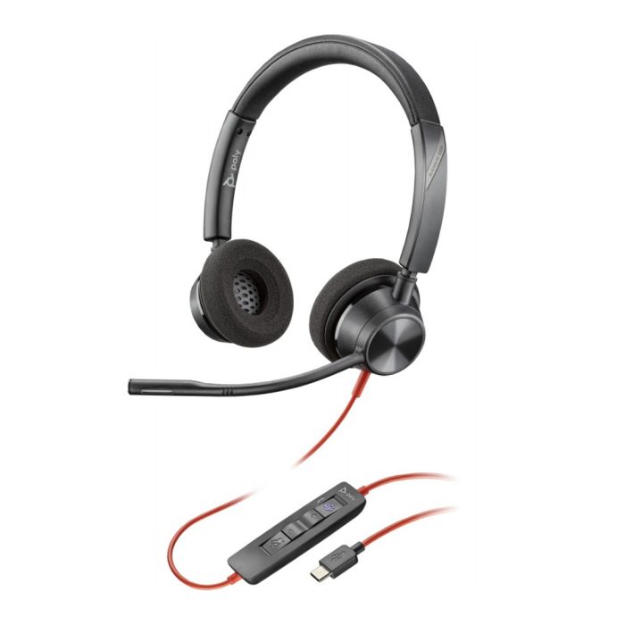 Auriculares Poly Blackwire 3320 Estéreo USB-C, Certificados Microsoft Teams, Adaptador USB-C/A incluido