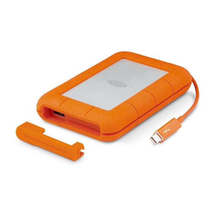 Disco Duro Externo LaCie Rugged 4TB USB-C 3.1 - Resistente, Color Naranja, Ideal para Viajes