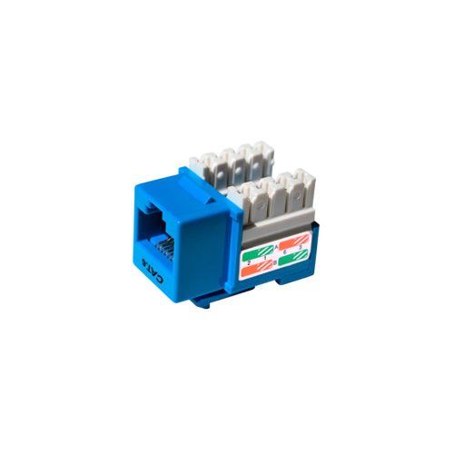 Jack Keystone RJ45 Cat6 180° Azul de Dixon - Conexión Rápida y Duradera para Redes Ethernet