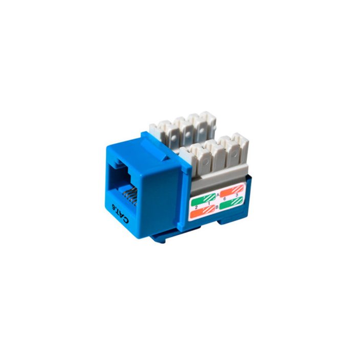 Jack Keystone RJ45 Cat6 180° Azul de Dixon - Conexión Rápida y Duradera para Redes Ethernet