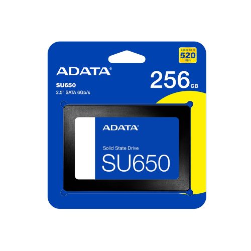 Unidad de Estado Sólido Adata Ultimate SU650 de 256GB, SATA 2.5" - Velocidad de 520MB/s - Negro