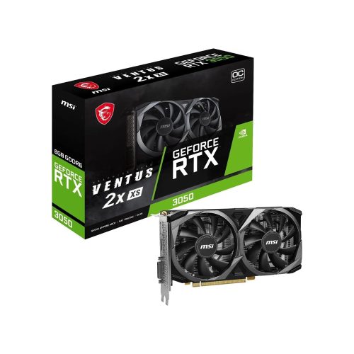 MSI RTX 3050 VENTUS 2X XS 8GB OC - Tarjeta Gráfica PCIe de Alto Rendimiento para Gaming
