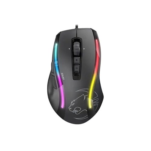 Mouse Roccat Kone Emp Gaming RGB, alto rendimiento, diseño ergonómico y retroiluminación personalizable