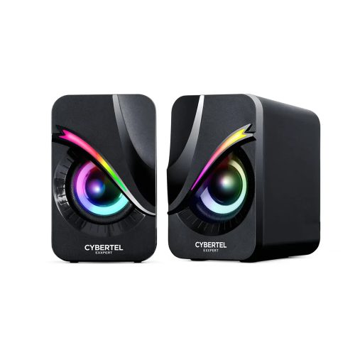 Parlante Cybertel Exxpert S301 de 6W, conectividad Jack 3.5mm, RGB, color negro, sonido potente