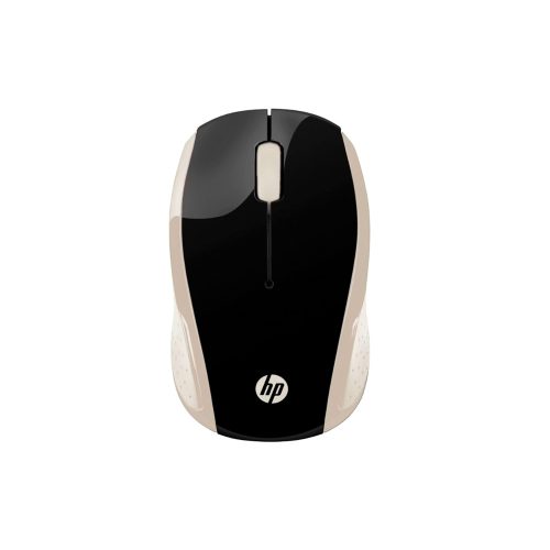 Mouse inalámbrico HP 200 Silk Gold, diseño elegante, cómodo y eficiente para juegos y trabajo diario