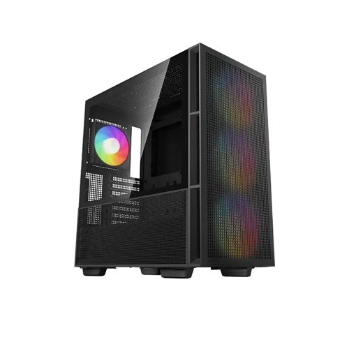 Gabinete Deepcool CH560 ATX con Panel de Vidrio Templado, 4 Ventiladores y LED ARGB, Negro