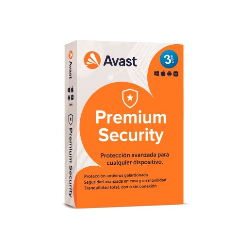 Antivirus Avast Premium Security 3 Dispositivos - Protección Avanzada por 12 Meses