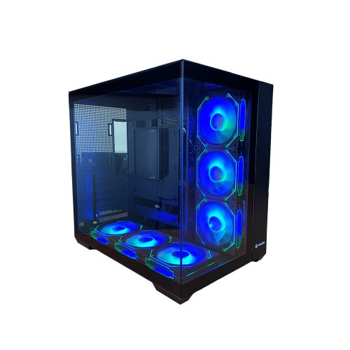 Atractivo Acuario Halion para Peces con Panel de Vidrio y 6 Ventiladores - Color Negro