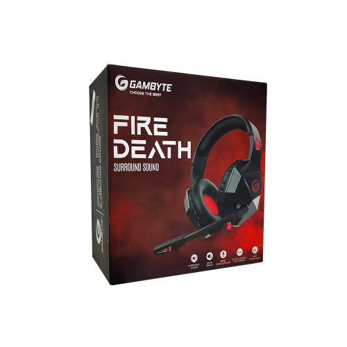 Auriculares Gamers Gambyte Fire Death 7.1 con Micrófono, USB y Jack 3.5mm, Sonidoenvolvente y Cómodos