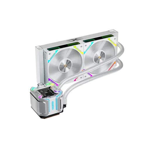 Sistema de Enfriamiento Líquido 1stplayer X-Starship 240W Blanco con Pantalla LCD 2.4"