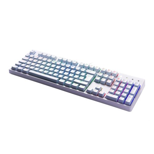 Teclado Gamer VSG Alnilam Mecánico con Switch Blue, Retroiluminado RGB, Color Blanco