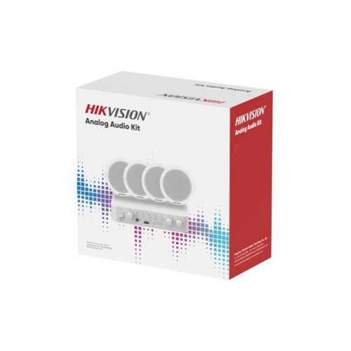 Kit Audio HIKVISION Analógico 60W con 4 Altavoces 6W para Sonido de Alta Calidad en Casa