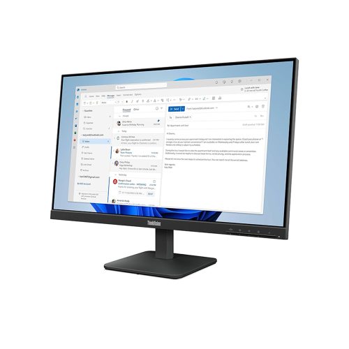 Monitor Lenovo ThinkVision S24-4e 23.8" FHD IPS, Conexiones HDMI y VGA, Ideal para Trabajo y Entretenimiento