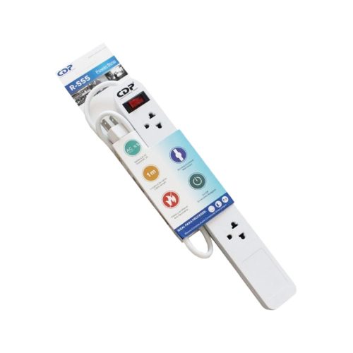 Supresor de Picos CDP R-SS5 con 5 Tomas, 300 Joules, 110–240V y Botón ON/OFF, Antiflama