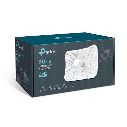 Access Point TP-Link CPE 5GHz 150Mbps con Antena Exterior 23dBi - Ideal para Conexión Estable