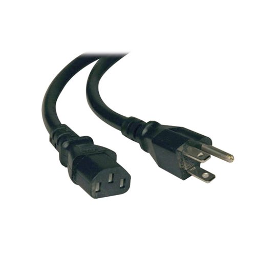 Cable de Alimentación Tripp Lite 1.8m NEMA 5-15P a C13, Ideal para PC y Equipos Electrónicos