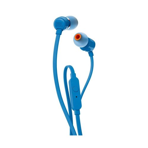Auriculares internos JBL T110 en oreja con micro y conector 3.5 mm color azul