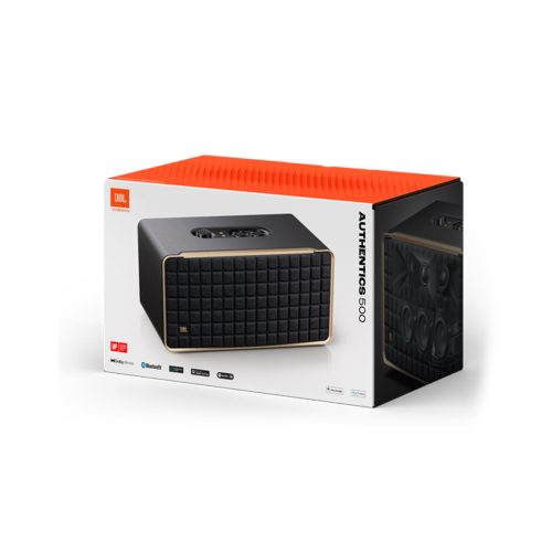 Altavoz JBL Authentics 500 Bluetooth y Wifi, Sonido Premium, Color Negro, Diseño Elegante
