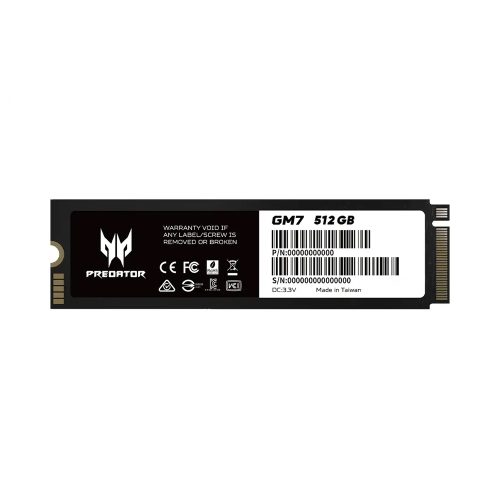 SSD M.2 PCIe Predator 512GB NVMe GM7, 7200MB/s, 2280, alto rendimiento y velocidad excepcional