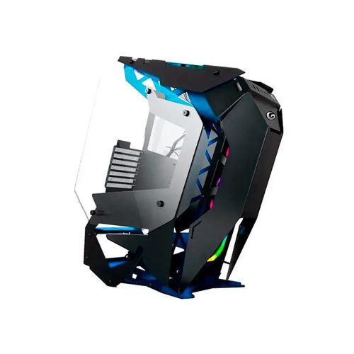 Case Gambyte Ultralisk Azul con Paneles de Vidrio y 6 Ventiladores RGB para Mejores Refrigeración