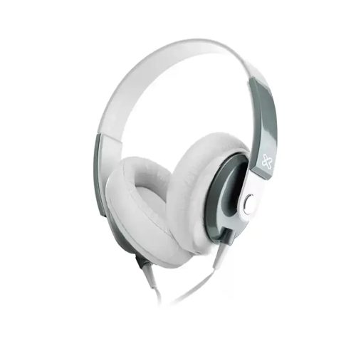 Auriculares Klip Xtreme Obsession KHS-550WH con micrófono, color blanco, sonido envolvente premium