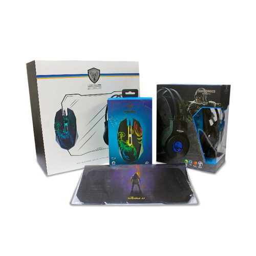 Combo Micronics 3 en 1: Auriculares con micrófono, Mouse Ergonómico y Teclado Compacto, Negro