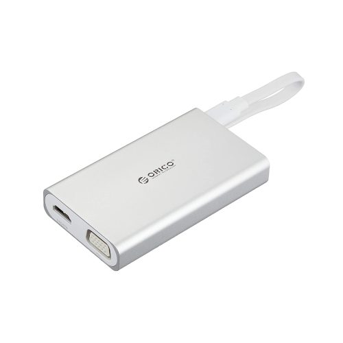 Docking Station Orico ADS2-SV USB Tipo C con HDMI, VGA y RJ45 Hembra, Color Metalizado, Multi-funcional