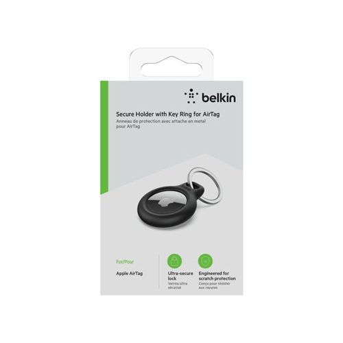 Soporte de seguridad Belkin para AirTag Bluetooth - Negro, protección antipérdida y fácil instalación