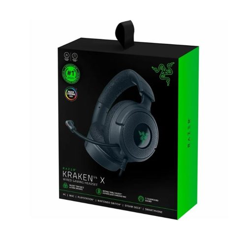 Auriculares Razer Kraken V4 X - Ligero, Sonido Surround, Verde, Conectividad USB, Ideal para Gaming