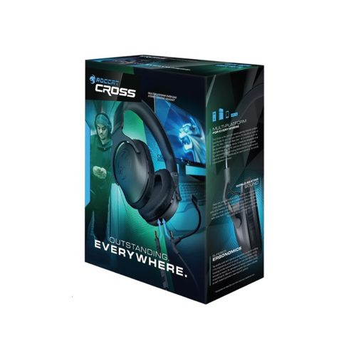 Auriculares Roccat Cross Gaming con micrófono, conexión Jack 3.5 mm, color negro, sonido envolvente