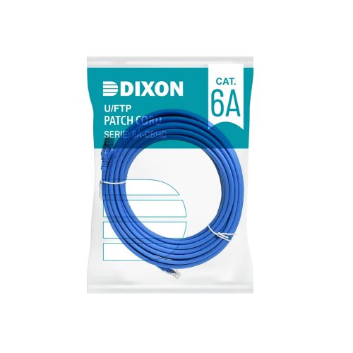 Cable de Red Patch Cord Dixon Cat-6A 10m Azul para Alta Velocidad y Conexión Estable