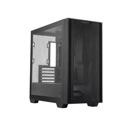 Caja Micro ATX Asus A21 Negra con Panel de Vidrio y Malla Sin Fuente - Ideal para Gamers
