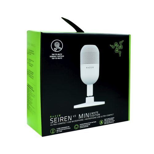 Micrófono Razer Seiren V3 Mini USB Supercardioide, Touch Sensor, Silent Mercury - Ideal para Streaming