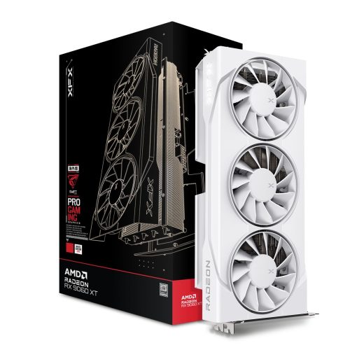 Tarjeta de video XFX Swift AMD Radeon RX 9060 XT OC 16GB Triple Fan Gaming Blanca