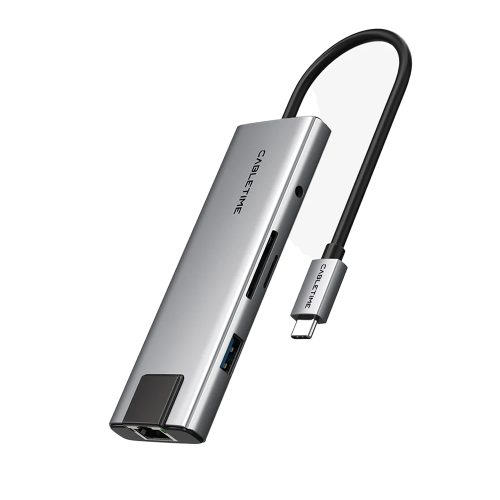Adaptador Hub CABLETIME HB03G 9in1 USB-C con conectividad USB-C