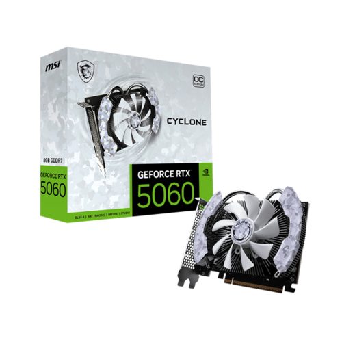 Tarjeta Gráfica MSI RTX 5060 Cyclone OC 8GB VGA Alta Velocidad y Rendimiento Gaming